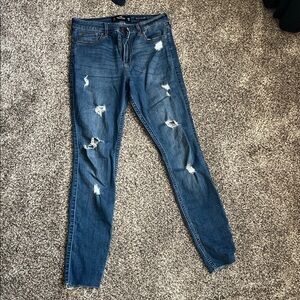Hollister Distressed Dark Blue Skinny Jeans
